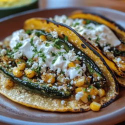 Rajas Poblanas is a traditional Mexican dish that embodies the vibrant flavors and culinary heritage of Mexico. This dish features strips of roasted poblano peppers, often sautéed with onions, garlic, and spices, resulting in a delightful medley that can be served as a main course, a side dish, or even a filling for tacos or quesadillas. The combination of smokiness from the roasted peppers, the sweetness of onions, and the creaminess of cheese creates a flavor profile that is both comforting and exciting.