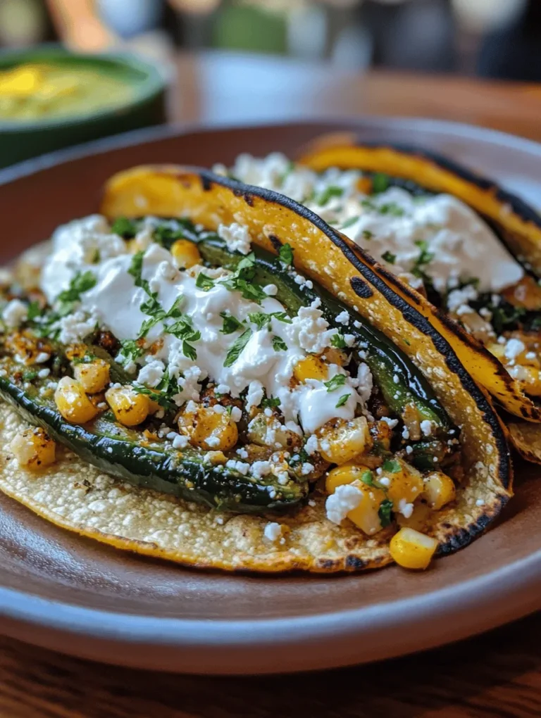 Rajas Poblanas is a traditional Mexican dish that embodies the vibrant flavors and culinary heritage of Mexico. This dish features strips of roasted poblano peppers, often sautéed with onions, garlic, and spices, resulting in a delightful medley that can be served as a main course, a side dish, or even a filling for tacos or quesadillas. The combination of smokiness from the roasted peppers, the sweetness of onions, and the creaminess of cheese creates a flavor profile that is both comforting and exciting.