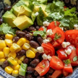 To truly appreciate this salad, it's important to understand the cultural significance of its key ingredients—black beans and corn—in Mexican cuisine. Both components have deep-rooted histories that stretch back thousands of years to the indigenous peoples of the Americas. Corn, or maize, was domesticated in southern Mexico around 10,000 years ago and has since become a staple in many cultures, particularly in Mexican dishes such as tortillas, tamales, and pozole.