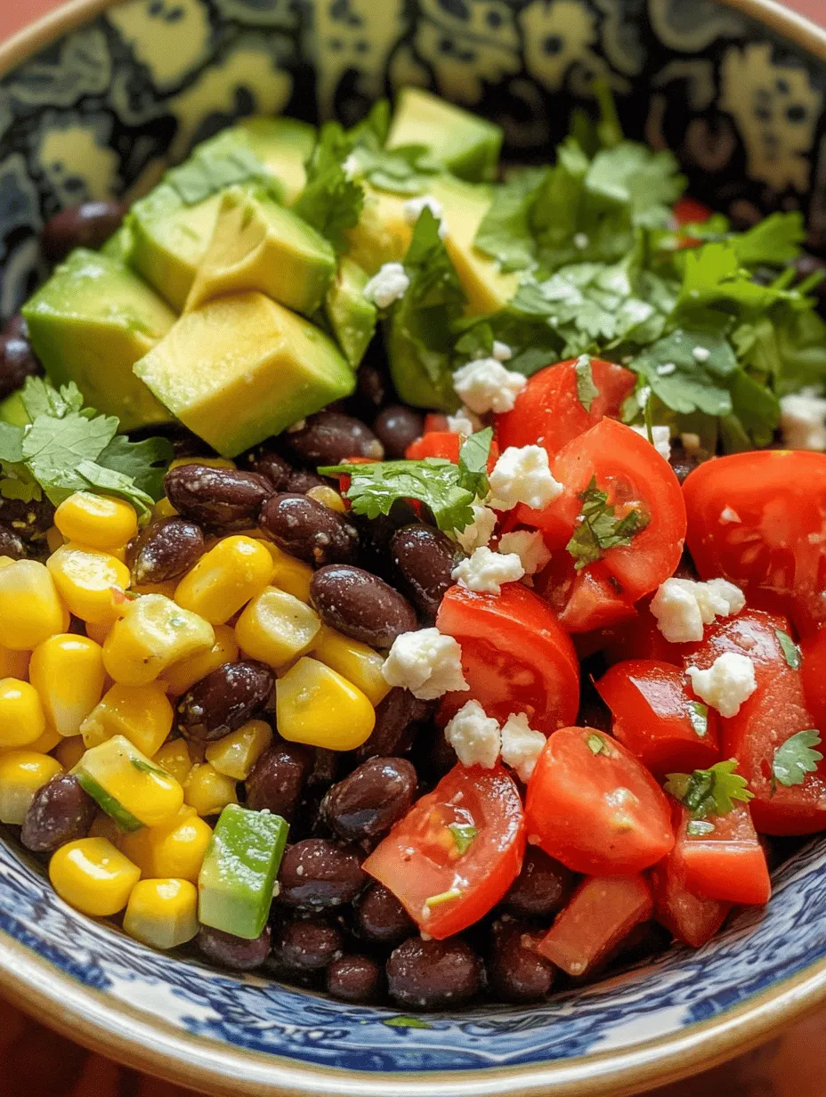 To truly appreciate this salad, it's important to understand the cultural significance of its key ingredients—black beans and corn—in Mexican cuisine. Both components have deep-rooted histories that stretch back thousands of years to the indigenous peoples of the Americas. Corn, or maize, was domesticated in southern Mexico around 10,000 years ago and has since become a staple in many cultures, particularly in Mexican dishes such as tortillas, tamales, and pozole.