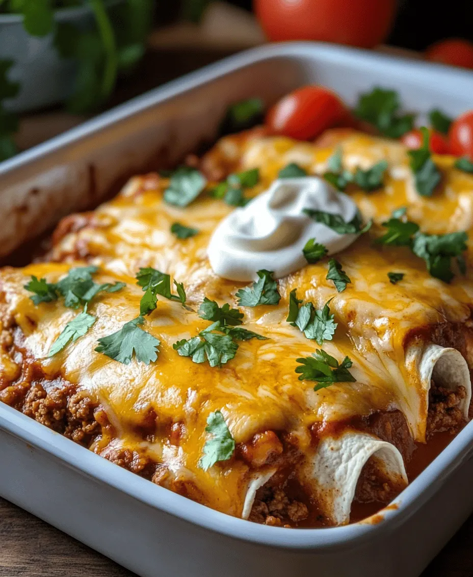 Enchiladas are a beloved staple of Mexican cuisine, celebrated for their versatility and rich flavors. Originating from the ancient Aztecs, who would wrap food in corn tortillas, enchiladas have evolved into a diverse array of dishes, each brimming with regional flair. They are not only a culinary delight but also a symbol of tradition, often served at family gatherings, celebrations, and festive occasions. Among the myriad of fillings and sauces, savory ground beef enchiladas hold a special place in many hearts.