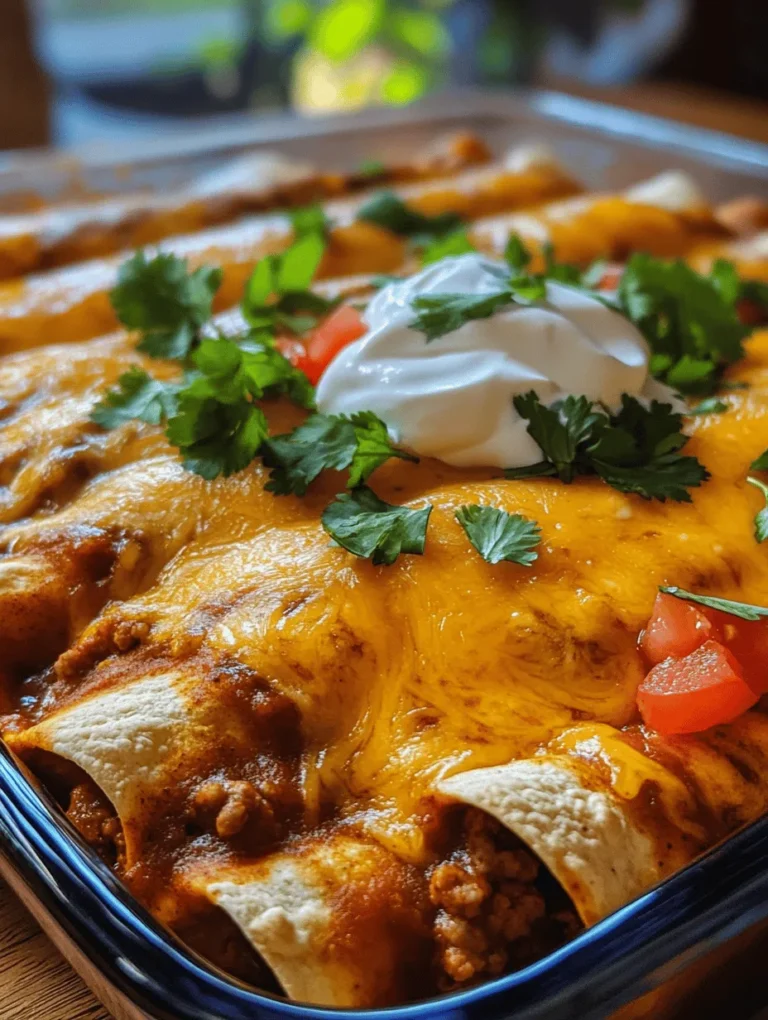 Enchiladas are a beloved staple of Mexican cuisine, celebrated for their versatility and rich flavors. Originating from the ancient Aztecs, who would wrap food in corn tortillas, enchiladas have evolved into a diverse array of dishes, each brimming with regional flair. They are not only a culinary delight but also a symbol of tradition, often served at family gatherings, celebrations, and festive occasions. Among the myriad of fillings and sauces, savory ground beef enchiladas hold a special place in many hearts.