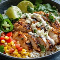 When it comes to choosing the right protein for the Street Corn Chicken Rice Bowl, boneless, skinless chicken thighs are an excellent option. Here’s why: