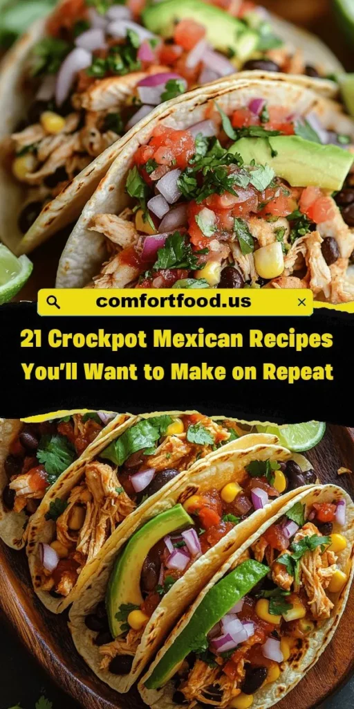 Spice up your mealtime with these delicious spicy chicken tacos made effortlessly in a slow cooker! Perfect for busy families or entertaining guests, this recipe features tender chicken, flavorful spices, and fresh toppings all wrapped in warm tortillas. The slow cooking method enhances flavors while saving you time. Explore the art of slow cooking and discover just how easy it is to create memorable meals. Get ready to indulge and enjoy! #SlowCooker #ChickenTacos #EasyRecipes #MealPrep #ComfortFood #TacoNight