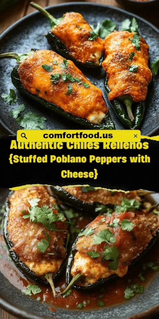 Discover the authentic flavors of Mexico with this Chiles Rellenos recipe! These delicious roasted poblano peppers are stuffed with cheese, meat, or veggies, then battered and fried to perfection. Immerse yourself in the joy of cooking and connect with culinary traditions that have been passed down through generations. Get ready for a delightful culinary adventure! Perfect for family gatherings or cozy dinners at home! #ChilesRellenos #MexicanCuisine #Foodie #CookingFromScratch #DeliciousRecipes #AuthenticMexicanFood