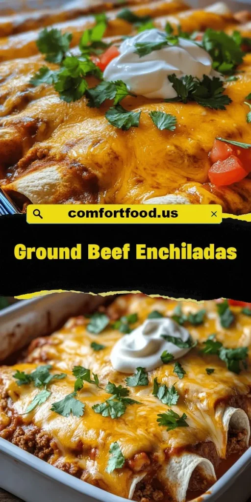 Discover the joy of making savory ground beef enchiladas with this easy and delicious recipe! These enchiladas are packed with tender ground beef, zesty spices, and gooey cheese, all wrapped in warm tortillas. Perfect for family dinners or festive gatherings, they offer a comforting taste of Mexican tradition. Take your culinary skills to the next level and enjoy these flavorful bites tonight! #Enchiladas #MexicanFood #GroundBeef #DinnerRecipe #ComfortFood