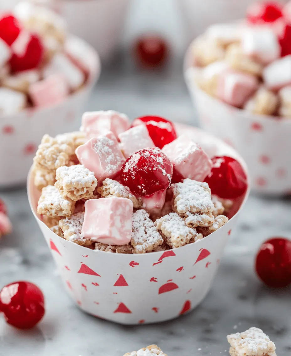 Puppy Chow, also lovingly known as Muddy Buddies, is a nostalgic snack that captures the hearts of both kids and adults alike. This sweet, crunchy treat has gained popularity for its irresistible combination of flavors and textures, making it a go-to for parties, movie nights, and casual gatherings. The classic recipe typically features Chex cereal coated in a rich mixture of chocolate and peanut butter, dusted with powdered sugar. However, we’re here to elevate this timeless favorite with a delicious Cherry Cheesecake twist!
