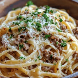 If you're searching for a dish that encapsulates comfort and indulgence, look no further than Cheesy Garlic Butter Linguine with Beef & Sausage. This delectable pasta dish brings together an irresistible combination of flavors: the richness of cheese, the savory notes of garlic, and the warm spices from Italian sausage. It’s a meal that not only tantalizes your taste buds but also fills your home with an inviting aroma that beckons everyone to the dinner table.