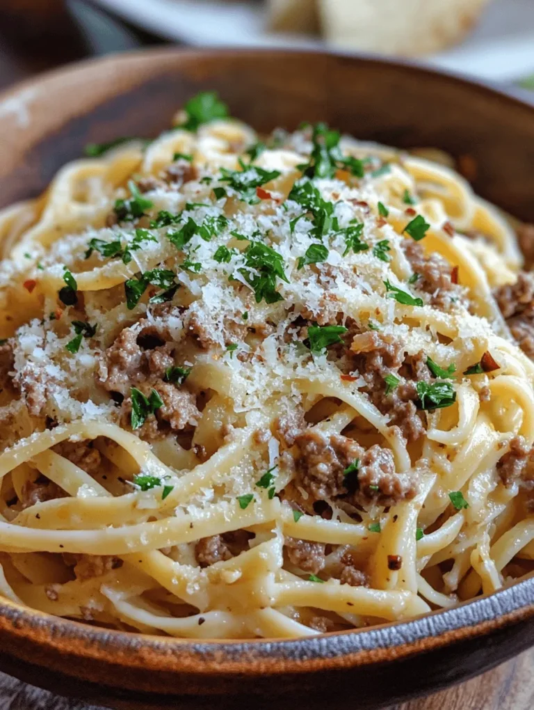 If you're searching for a dish that encapsulates comfort and indulgence, look no further than Cheesy Garlic Butter Linguine with Beef & Sausage. This delectable pasta dish brings together an irresistible combination of flavors: the richness of cheese, the savory notes of garlic, and the warm spices from Italian sausage. It’s a meal that not only tantalizes your taste buds but also fills your home with an inviting aroma that beckons everyone to the dinner table.