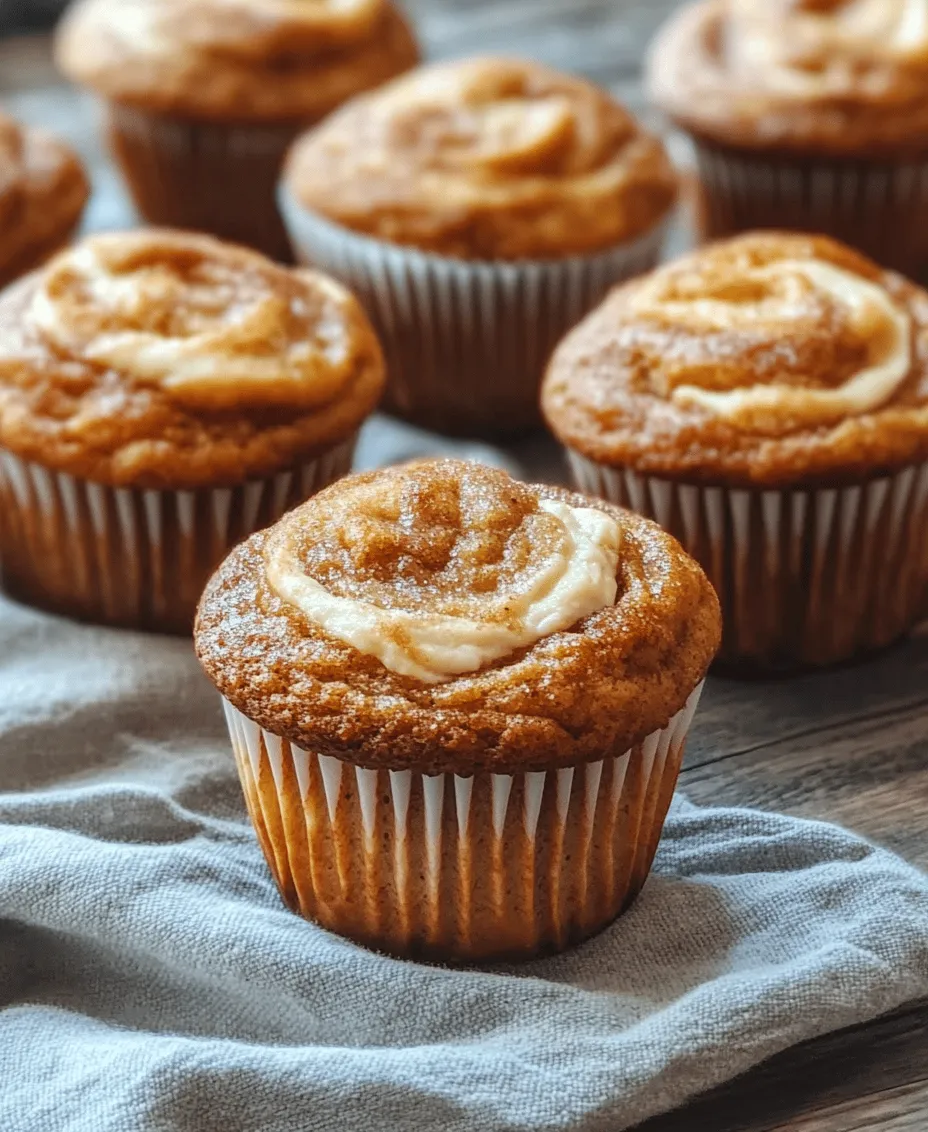 As the leaves turn golden and the air becomes crisp, the charm of fall baking beckons us to the kitchen. There is something inherently comforting about the warm aromas that waft through your home during this season, evoking memories of cozy gatherings and sweet indulgences. Among the myriad of fall treats, <strong>Pumpkin Cream Cheese Swirl Muffins</strong> stand out as a delightful fusion of flavors and textures that perfectly encapsulate the essence of autumn. These muffins are not only a feast for the taste buds but also a visual delight, with their beautiful cream cheese swirls nestled within moist pumpkin batter.” /></p>
</p>
<h3>Preparation Process for Pumpkin Cream Cheese Swirl Muffins</h3>
</p>
<h4>Preheating the Oven and Preparing the Muffin Tin</h4>
</p>
<p>Begin your baking adventure by preheating your oven to 350°F (175°C). Preheating is crucial as it ensures that your muffins rise properly and bake evenly. While the oven is warming up, prepare your muffin tin. Grease the muffin cups with non-stick spray or line them with paper liners. Using liners not only helps with easy removal but also adds a decorative touch to your muffins. If you prefer a crispier exterior, greasing the muffin tin directly can yield excellent results.</p>
</p>
<h4>Mixing the Cream Cheese Filling: Tips for Achieving a Smooth Texture</h4>
</p>
<p>Next, it’s time to prepare the cream cheese filling, which is the star of the show in these pumpkin muffins. In a medium bowl, combine 8 ounces of softened cream cheese, 1/3 cup of granulated sugar, 1 large egg, and 1 teaspoon of vanilla extract. Using a hand mixer or a whisk, blend the ingredients until the mixture is smooth and creamy.</p>
</p>
<p>For the best texture, ensure your cream cheese is at room temperature; this prevents lumps and guarantees a velvety filling. If you find that the cream cheese isn’t mixing well, you can microwave it for about 10-15 seconds to soften it further. Once the mixture is smooth, set it aside while you work on the muffin batter.</p>
</p>
<h4>Combining Dry and Wet Ingredients: Importance of Not Overmixing</h4>
</p>
<p>In a large mixing bowl, combine the dry ingredients: 2 cups of all-purpose flour, 1 teaspoon of baking powder, 1 teaspoon of baking soda, 1 teaspoon of cinnamon, 1/2 teaspoon of nutmeg, and a pinch of salt. Whisk these together until evenly distributed.</p>
</p>
<p>In a separate bowl, combine the wet ingredients: 1 cup of canned pumpkin puree, 1/2 cup of vegetable oil, 1/2 cup of brown sugar, and 2 large eggs. Mix these together until fully combined. When combining the wet and dry ingredients, pour the wet mixture into the dry ingredients and stir gently. Be careful not to overmix; this is key for tender muffins. Overmixing can lead to dense and tough muffins. Stir until just combined; a few lumps are perfectly fine.</p>
</p>
<h4>Filling Muffin Tins and Creating the Signature Swirl: Visual Cues and Techniques</h4>
</p>
<p>Once your batter is ready, it’s time to fill the muffin tins. Using a scoop or spoon, fill each muffin cup about two-thirds full with the pumpkin batter. Next, add a generous tablespoon of the cream cheese filling on top of the batter in each cup. To create the signature swirl, use a toothpick or a knife to gently swirl the cream cheese filling into the pumpkin batter. Aim for a marbled effect, but be careful not to over-swirl, which can cause the filling to blend completely into the batter.</p>
</p>
<h3>Baking Tips for Success</h3>
</p>
<h4>Importance of Accurate Measurements for Baking</h4>
</p>
<p>Baking is a science, and accurate measurements are vital for achieving the perfect texture and flavor. Use a kitchen scale for the most precise measurements, especially for flour. Spoon the flour into your measuring cup and level it off with a knife rather than scooping directly from the container, which can pack the flour and lead to dry muffins.</p>
</p>
<h4>How to Check for Doneness: The Toothpick Test and Visual Indicators</h4>
</p>
<p>Bake the muffins in the preheated oven for about 20-25 minutes. To check for doneness, insert a toothpick into the center of a muffin. If it comes out clean or with a few moist crumbs attached, your muffins are ready. Additionally, look for a golden-brown top and a slight dome shape. The muffins should spring back when gently pressed.</p>
</p>
<h4>Cooling Muffins Properly to Maintain Texture and Flavor</h4>
</p>
<p>Once baked, remove the muffins from the oven and let them cool in the pan for about 5 minutes. This allows them to set. After that, transfer them to a wire rack to cool completely. Cooling them on a wire rack prevents moisture from accumulating on the bottom, preserving their texture and flavor.</p>
</p>
<h3>Serving and Enjoying Pumpkin Cream Cheese Swirl Muffins</h3>
</p>
<h4>Suggestions for Serving: Pairing with Coffee or Tea</h4>
</p>
<p>These Pumpkin Cream Cheese Swirl Muffins are incredibly versatile and can be served in various ways. For a delightful breakfast or snack, serve them warm alongside a steaming cup of coffee or tea. The rich flavors of pumpkin and cream cheese complement the warm beverage beautifully, making for a cozy pairing.</p>
</p>
<h4>Creative Ways to Enjoy Muffins: Breakfast, Snacks, or Dessert</h4>
</p>
<p>Beyond breakfast, these muffins shine as a snack or dessert option. They are perfect for afternoon cravings or as a sweet treat after a meal. You can also serve them at gatherings or potlucks, where they are sure to impress guests. Consider slicing them in half and adding a spread of butter or cream cheese for an extra indulgent experience.</p>
</p>
<h4>Storing Tips for Freshness and Longevity</h4>
</p>
<p>To keep your muffins fresh, store them at room temperature in an airtight container for up to three days. If you want to keep them longer, consider freezing them. Place the cooled muffins in a freezer-safe bag or container, separating layers with parchment paper. They can be stored in the freezer for up to three months. To enjoy, simply thaw them at room temperature or reheat them in the microwave for a few seconds.</p>
</p>
<h3>Seasonal Variations and Customizations</h3>
</p>
<h4>Ideas for Flavor Variations</h4>
</p>
<p>To shake things up, consider adding nuts or chocolate chips to the batter. Chopped pecans or walnuts can add a delightful crunch and enhance the fall flavors. Chocolate chips can provide a sweet contrast to the pumpkin and cream cheese, making the muffins even more indulgent.</p>
</p>
<h4>Experimenting with Different Spices for a Unique Twist</h4>
</p>
<p>While the classic combination of cinnamon and nutmeg works beautifully, don’t hesitate to experiment with different spices. A pinch of ginger or allspice can add warmth, while a hint of cardamom can introduce an exotic touch. Tailoring the spice blend to your taste can make these muffins uniquely yours.</p>
</p>
<h4>Suggestions for Dietary Adjustments</h4>
</p>
<p>If you have dietary restrictions, there are several ways to customize this recipe. For a gluten-free version, you can substitute the all-purpose flour with a gluten-free flour blend. Ensure the blend includes xanthan gum for proper texture.</p>
</p>
<p>For a vegan alternative, you can replace the cream cheese filling with a plant-based cream cheese and use flax eggs (1 tablespoon of ground flaxseed mixed with 2.5 tablespoons of water) instead of regular eggs. This allows everyone to enjoy these delicious muffins without compromising their dietary choices.</p>
</p>
<h3>Conclusion</h3>
</p>
<p>Baking these Pumpkin Cream Cheese Swirl Muffins is a delightful way to embrace the flavors of fall. With their rich pumpkin base and creamy swirl, they are not only a treat for the taste buds but also a joy to share with family and friends. As the days get cooler and the leaves begin to change, there’s no better time to indulge in this cozy baking project.</p>
</p>
<p>Encourage your friends and loved ones to join you in the kitchen, creating memories over a batch of these delicious muffins. Whether enjoyed at breakfast, as a snack, or during a cozy evening gathering, these muffins are sure to become a seasonal favorite. Celebrate the joys of baking and sharing, and let the warmth of these muffins bring smiles to your table this fall.</p>
</div>