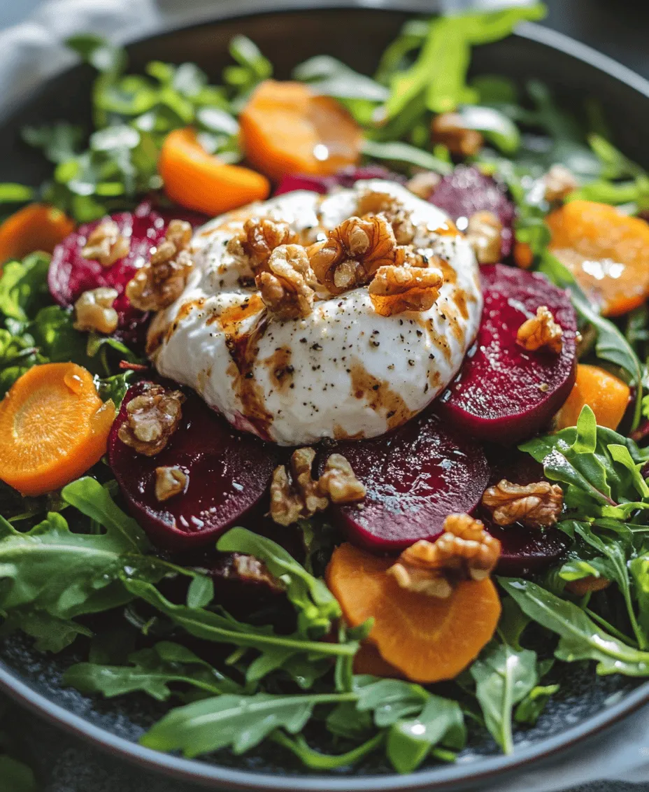 In the realm of vibrant, nutritious options for any meal, the Roasted Roots & Creamy Dream Salad stands out as a delightful choice. This salad is not just a dish; it's an experience that captures the essence of seasonal ingredients while delivering a delicious balance of flavors and textures. The heart of this recipe lies in its key components: the sweet and earthy roasted root vegetables, the indulgent creamy burrata, and a bed of fresh mixed greens. Each bite of this salad is a celebration of nature's bounty, bringing together the best of what the season has to offer.