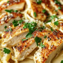 Garlic Parmesan Chicken Pasta is not just a dish; it’s a warm, inviting hug in a bowl. This creamy pasta recipe combines tender pieces of chicken with a rich garlic Parmesan sauce, creating a meal that is both comforting and delicious. Whether you’re whipping it up for a busy weeknight dinner or serving it to impress guests during a special occasion, this dish has a universal appeal that makes it a favorite among home cooks and restaurant-goers alike.