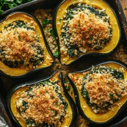 Acorn squash is a seasonal gem that graces our tables with its vibrant hues and unique shape. This versatile vegetable is not only a feast for the eyes but also a nutritional powerhouse, making it a popular choice for healthy dishes year-round. Its sweet, nutty flavor and tender texture make it the perfect vessel for a variety of fillings, allowing for endless culinary creativity. One such delightful recipe is Stuffed Acorn Squash with Creamed Spinach, a dish that artfully combines rich flavors and wholesome ingredients.