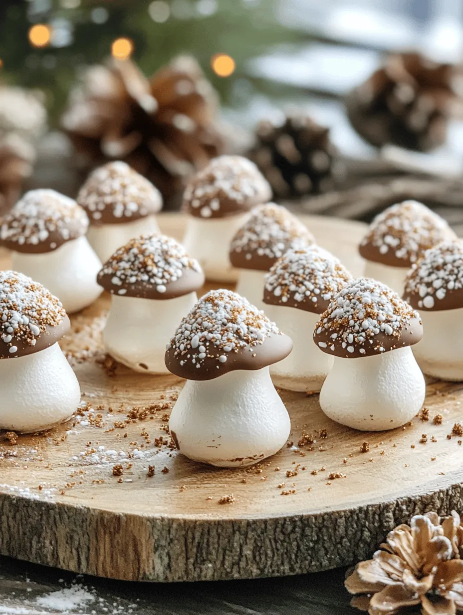 As the holiday season approaches, festive traditions come to life, each carrying its own flavor of joy and celebration. One such delightful tradition is the Yule Log, or "Bûche de Noël," a charming cake that has become a centerpiece in holiday feasts around the world. Traditionally crafted to resemble a wooden log, this decadent dessert is typically made from a rolled chocolate sponge cake filled with cream and adorned with rich chocolate ganache. However, to elevate this classic dessert, we introduce a delightful twist: Yule Log Meringue Mushrooms. These whimsical, edible mushrooms not only enhance the visual appeal of your Yule Log but also add a light, airy texture that complements the richness of the cake.