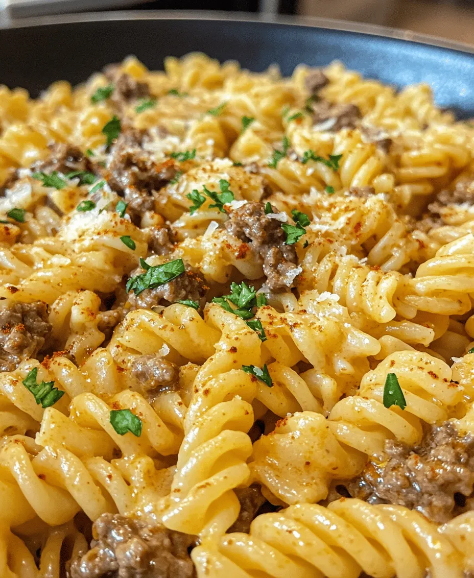 When it comes to quick yet satisfying meals, few dishes can rival the comfort of Beef and Rotini in Garlic Parmesan Sauce. This hearty pasta dish combines the richness of seasoned ground beef with the creamy, garlicky goodness of Parmesan sauce, making it an ideal option for busy weeknights. In just one pot, you can create a meal that is not only delicious but also incredibly easy to prepare, allowing you to spend less time in the kitchen and more time enjoying dinner with family or friends.