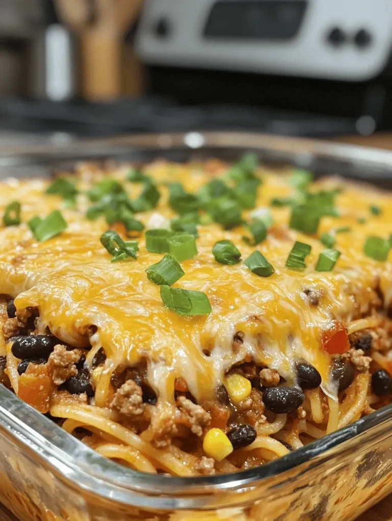 In recent years, the culinary world has embraced the delightful trend of fusion recipes, where various cultural flavors and cooking techniques intertwine to create unique and exciting dishes. These creative combinations not only expand our palates but also cater to the diverse tastes of modern families. One standout creation that has captured the hearts (and stomachs) of many is the Cheesy Taco Baked Spaghetti. This dish artfully melds the classic Italian spaghetti with the vibrant, bold flavors of Mexican cuisine, resulting in a comforting, hearty meal that is perfect for busy weeknights or festive gatherings.