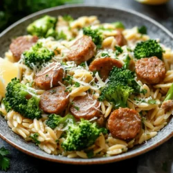 In the realm of weeknight dinners, few dishes offer the convenience, flavor, and nutrition of a one-pot meal. One-Pot Chicken Sausage & Broccoli Orzo is a shining example. This dish combines the hearty essence of chicken sausage with the vibrant crunch of broccoli and the comforting texture of orzo pasta, creating a meal that is not only satisfying but also packed with nutrients. The beauty of this recipe lies in its simplicity—everything cooks together in one pot, minimizing cleanup while maximizing flavor.