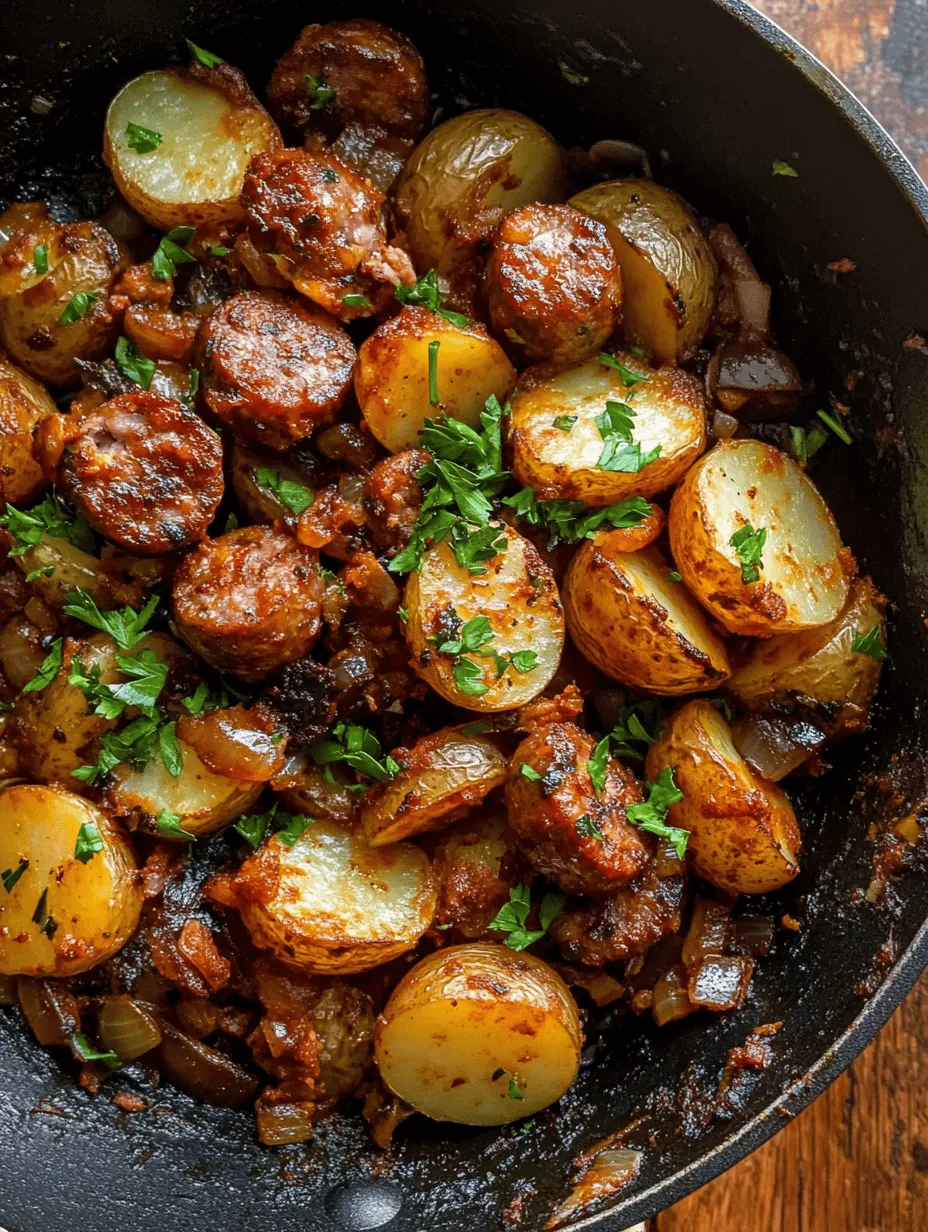 When it comes to comfort food, few dishes can compete with the hearty, satisfying flavors of "Sizzling Skillet Delight: Fried Potatoes with Onions and Smoked Polish Sausage." This dish is the epitome of what it means to create a meal that warms both the heart and the stomach. It brings together the crispy texture of perfectly fried potatoes, the sweetness of sautéed onions, and the rich, smoky flavor of Polish sausage, making it a delightful option for any occasion—be it a cozy family dinner or a festive gathering with friends.