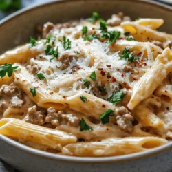 In the realm of comfort food, few dishes capture the heart and palate quite like Creamy Garlic Butter Beef Penne. This delightful pasta recipe combines the rich, savory flavors of garlic and butter with hearty ground beef, creating a dish that feels indulgent yet is surprisingly easy to prepare. The creamy sauce envelops each piece of penne pasta, ensuring every bite is filled with warmth and satisfaction.