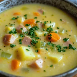 When it comes to comfort food, few dishes can rival the warmth and heartiness of a well-prepared soup. The "Creamy Ham Potato Leek Delight" is a quintessential example of a dish that brings families together, offering a rich and satisfying experience whether enjoyed on a chilly evening or served at a cozy gathering. This delightful recipe embodies the essence of comfort with its creamy texture and robust flavors, making it a favorite for many home cooks.