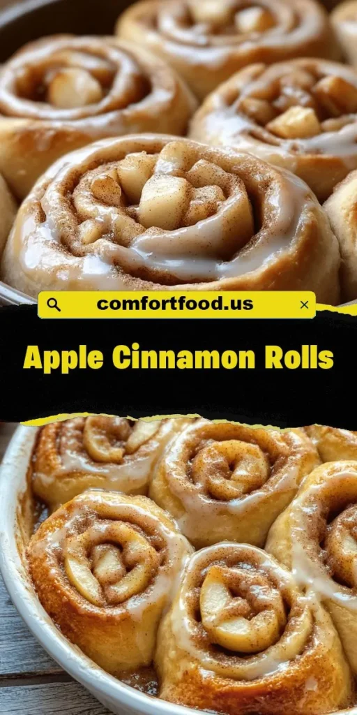 Indulge in the warmth of homemade apple cinnamon rolls with this comforting recipe! These soft, pillowy rolls are packed with sweet apples and fragrant cinnamon, making them the perfect treat for cozy gatherings. Follow our step-by-step guide to create a delightful experience that brings the family together. Add a sweet glaze for an irresistible finish! Enjoy moments of nostalgia and joy with these heavenly cinnamon rolls. #baking #comfortfood #applecinnamonrolls #homemade #dessert #familyrecipes #fallbaking