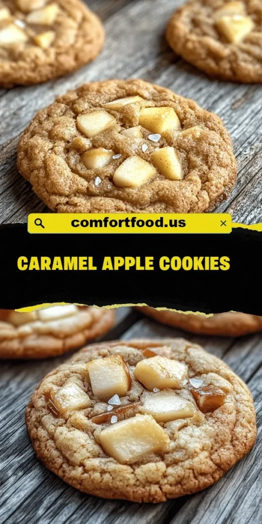 Get ready to savor the flavors of fall with these delicious Caramel Apple Cookies! Combining the tartness of fresh apples with sweet caramel and warm spices, each bite of these soft and chewy cookies is a delightful treat. Perfect for cozy gatherings or simply satisfying your sweet cravings, this recipe is easy to follow and can be customized for healthier options too. Bake a batch and fill your home with the comforting aroma of autumn! #CaramelAppleCookies #FallBaking #CookieRecipe #SweetTreats #AutumnFlavors #BakingInspiration #DessertLovers