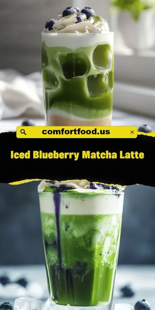 Cool down this summer with a delicious Iced Blueberry Matcha Latte! This refreshing drink combines the earthy flavor of matcha with sweet and tangy blueberries, packed with antioxidants and health benefits. Perfect as a breakfast boost or a mid-day pick-me-up, it's a true delight for your taste buds. Learn to craft this invigorating beverage with our easy recipe and enjoy a nutritious sip at home! #MatchaLatte #BlueberryDrink #HealthyRecipes #SummerRefreshments #IcedLatte #Superfoods #NourishYourBody