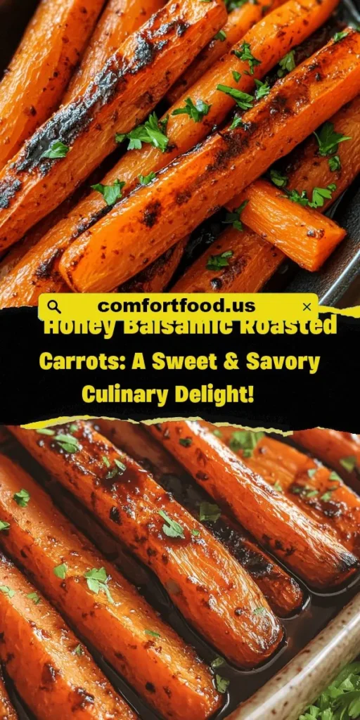 Discover the delightful taste of honey balsamic roasted carrots, a simple yet impressive side dish that transforms ordinary ingredients into a gourmet experience. These roasted carrots are not only visually stunning but also packed with nutrients, making them a healthy addition to any meal. With just a few ingredients, including honey, balsamic vinegar, and fresh thyme, you can create a sweet and savory culinary delight that’s perfect for any occasion. #RoastedCarrots #HealthyEating #SideDish #CookingTips #VegetarianRecipes