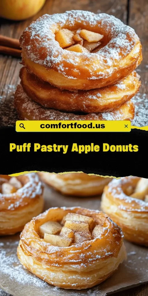 Indulge in the deliciousness of Puff Pastry Apple Donuts, a perfect blend of flaky pastry and spiced apple filling! This delightful treat is easy to make and ideal for any baking enthusiast. Enjoy the crispy golden crust filled with warm, tender apples, topped with a sweet icing. Perfect for gatherings or a cozy afternoon snack. Discover the joy of baking and impress your loved ones with this charming dessert! #AppleDonuts #Baking #DessertRecipes #PuffPastry #YummyTreats