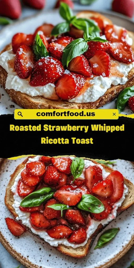 Looking for a low-carb lunch that packs a protein punch? Try this Roasted Strawberry Whipped Ricotta Toast for a nutritious meal that balances creamy ricotta with sweet roasted strawberries, all on a hearty slice of rustic bread. Perfect for a quick protein-packed lunch or a delightful snack, find the full recipe at Therecipes. LowCarbLunch ProteinPacked HealthyEating Nutrition CleanEating Foodie HealthyRecipes