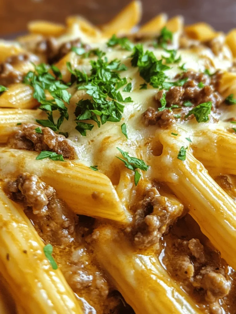 In a world bustling with fast-paced living and endless to-do lists, comfort food has a special place in our hearts. It’s that warm, cozy hug on a plate that brings us back to simpler times, evoking fond memories of family gatherings and cherished moments. One such dish that perfectly embodies this sentiment is the Creamy Ground Beef Pasta Delight. This recipe is not just a meal; it’s an experience that combines the rich flavors of ground beef with the comfort of pasta, all enveloped in a luscious, creamy sauce.