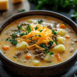 As the days grow shorter and the air turns crisp, there's nothing quite like a steaming bowl of comfort food to warm your soul. Comfort food is more than just a meal; it's a nostalgic embrace that brings back cherished memories of family gatherings and cozy dinners. Among the many comforting dishes that grace our tables, the Cheesy & Hearty Cheeseburger Soup stands out as a delightful twist on a classic favorite. This comforting soup encapsulates the essence of a cheeseburger—complete with all the delicious flavors and textures—while offering the warm, soothing qualities of a hearty soup.