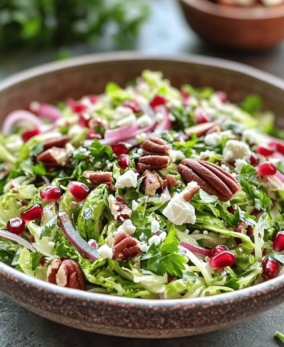 In the ever-evolving culinary landscape, salads have transcended their humble beginnings as mere side dishes to become vibrant, flavorful focal points on our dining tables. One such standout is the Shaved Brussels Sprout Salad with Pomegranate. This delightful salad combines the earthy, nutty flavor of Brussels sprouts with the juicy sweetness of pomegranate seeds, resulting in a dish that is as pleasing to the palate as it is to the eye. The contrasting textures and flavors create a refreshing, nutrient-packed side that enhances any meal.