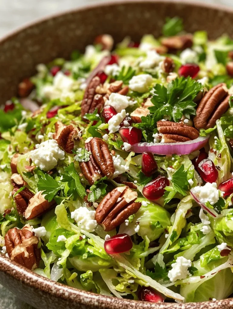 In the ever-evolving culinary landscape, salads have transcended their humble beginnings as mere side dishes to become vibrant, flavorful focal points on our dining tables. One such standout is the Shaved Brussels Sprout Salad with Pomegranate. This delightful salad combines the earthy, nutty flavor of Brussels sprouts with the juicy sweetness of pomegranate seeds, resulting in a dish that is as pleasing to the palate as it is to the eye. The contrasting textures and flavors create a refreshing, nutrient-packed side that enhances any meal.