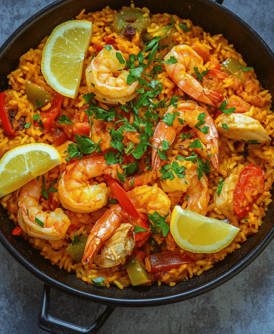 When it comes to iconic dishes that represent the heart and soul of Spanish cuisine, <strong>One-Pot Spanish Paella</strong> stands out as a vibrant and flavorful choice. Originating from the sun-kissed region of Valencia, paella is a dish that has captured the hearts and taste buds of food lovers around the world. This one-pot wonder is not only a feast for the senses, with its colorful presentation and aromatic spices, but it also embodies the spirit of communal dining that is deeply rooted in Spanish culture.” /></p>
</p>
<h3>Tips on Selecting High-Quality Ingredients for the Best Results</h3>
</p>
<p>To create an authentic One-Pot Spanish Paella that rivals those found in the bustling streets of Valencia, selecting high-quality ingredients is crucial. Each component adds to the overall flavor, texture, and authenticity of the dish. Here are some tips to help you choose the best ingredients for your paella:</p>
</p>
<p>1. <strong>Rice</strong>: Use a short-grain rice variety, such as Bomba or Calasparra. These types absorb liquid well without becoming mushy, making them ideal for paella. Avoid long-grain rice as it does not yield the same results.</p>
</p>
<p>2. <strong>Saffron</strong>: Opt for high-quality saffron threads rather than powdered saffron. Authentic saffron is expensive but provides the distinct flavor and color that defines a traditional paella. Look for vibrant red threads with a strong aroma.</p>
</p>
<p>3. <strong>Seafood</strong>: If you’re including seafood, purchase it from a reputable source. Freshness is key—look for bright, shiny shells on mussels and clams, and ensure the fish smells clean and ocean-fresh. Frozen seafood can also be a great option if fresh isn’t available, but ensure it’s properly thawed before use.</p>
</p>
<p>4. <strong>Chicken</strong>: If using chicken, choose bone-in, skin-on pieces for added flavor. Organic or free-range chicken is preferable, as it tends to have a richer taste.</p>
</p>
<p>5. <strong>Vegetables</strong>: Select fresh, seasonal vegetables for the best flavor. Bell peppers, tomatoes, and peas should be vibrant and firm. If possible, use ripe, juicy tomatoes or canned San Marzano tomatoes for a rich base.</p>
</p>
<p>6. <strong>Olive Oil</strong>: Use high-quality extra virgin olive oil to enhance the overall flavor. It’s worth investing in a good bottle as it’s a key ingredient in the cooking process.</p>
</p>
<p>7. <strong>Spices</strong>: In addition to saffron, consider using smoked paprika for a depth of flavor. It adds a subtle smokiness that complements the other ingredients beautifully.</p>
</p>
<p>By prioritizing fresh, high-quality ingredients, you set the stage for a delicious and authentic paella experience.</p>
</p>
<h3>Step-by-Step Guide to Making One-Pot Spanish Paella</h3>
</p>
<p><strong>Preparation: Importance of Organizing Ingredients Before Cooking</strong></p>
</p>
<p>Before diving into the cooking process, take the time to prepare your workspace. Gather all the ingredients and measure them out, placing them in small bowls. This mise en place technique not only simplifies the cooking process but also ensures that you have everything you need at your fingertips. It minimizes stress and allows you to focus on creating a delicious meal.</p>
</p>
<p><strong>Detailed Cooking Instructions</strong></p>
</p>
<p>1. <strong>Sautéing Aromatics and Vegetables: Creating the Flavor Base</strong></p>
</p>
<p>Begin by heating 3 tablespoons of extra virgin olive oil in a large, heavy-bottomed skillet or a paella pan over medium heat. Once the oil shimmers, add 1 finely chopped onion and 2 minced garlic cloves. Sauté until the onion is translucent, about 5 minutes. Next, add 1 red bell pepper and 1 green bell pepper, both diced, and sauté for an additional 3 minutes until they soften. This step builds the aromatic base that will infuse the entire dish with flavor.</p>
</p>
<p>2. <strong>Toasting Rice: Enhancing the Nutty Flavor Profile</strong></p>
</p>
<p>Once the vegetables are tender, add 2 cups of Bomba or Calasparra rice to the pan. Stir the rice into the vegetable mixture, allowing it to toast for about 2 minutes. This process enhances the rice’s nutty flavor and helps it absorb the cooking liquid more effectively.</p>
</p>
<p>3. <strong>Adding Liquids and Spices: Creating a Balanced Mixture</strong></p>
</p>
<p>After toasting the rice, pour in 4 cups of chicken or vegetable broth and add 1 teaspoon of smoked paprika and the saffron threads (about ¼ teaspoon, gently crushed). Stir to combine and bring the mixture to a simmer. The saffron will infuse the broth with its characteristic color and flavor, while smoked paprika adds a depth that complements the other ingredients.</p>
</p>
<p>4. <strong>Layering Seafood and Optional Chicken: Perfect Timing for Cooking Proteins</strong></p>
</p>
<p>If you’re using chicken, add it now. Nestle the chicken pieces into the rice mixture. If you’re making a seafood version, wait until the rice is nearly cooked. After about 10 minutes of simmering, add your seafood—such as 1 cup of mussels, 1 cup of shrimp, and 1 cup of clams—arranging them on top of the rice without stirring. This way, the seafood steams and cooks perfectly without overcooking.</p>
</p>
<p>5. <strong>Cooking Methods: Discussing the Importance of Temperature Control and Simmering Time</strong></p>
</p>
<p>Maintain a steady simmer by adjusting the heat as necessary. Cooking paella requires patience; let it simmer undisturbed for about 15-20 minutes. You’ll know it’s ready when the rice has absorbed most of the liquid, and the bottom begins to form a socarrat, the delicious crispy layer of rice. If the rice is still hard and liquid remains, cover the pan with a lid or foil and let it cook for a few more minutes.</p>
</p>
<p>6. <strong>Resting the Dish: Why Letting the Paella Sit is Crucial for Flavor and Texture</strong></p>
</p>
<p>Once the rice is cooked and the seafood is tender, remove the pan from the heat. Cover it with a clean kitchen towel or a lid and let it rest for about 5-10 minutes. This resting period allows the flavors to meld and the rice to finish cooking, creating a more cohesive dish.</p>
</p>
<h3>Serving Suggestions and Pairings</h3>
</p>
<p><strong>Presentation: Tips for Garnishing with Parsley and Lemon</strong></p>
</p>
<p>To serve your paella, carefully fluff the rice with a fork, being gentle to preserve the socarrat. Transfer the paella to a large serving platter or leave it in the pan for a rustic presentation. Garnish with freshly chopped parsley for a pop of color, and serve lemon wedges on the side. A squeeze of lemon juice just before eating brightens the flavors and adds a refreshing touch.</p>
</p>
<p><strong>Suggested Side Dishes that Complement Paella</strong></p>
</p>
<p>While paella can stand alone as a meal, consider serving it alongside simple side dishes that enhance the dining experience. A light arugula salad with a lemon vinaigrette pairs beautifully, offering a refreshing contrast to the richness of the paella. Additionally, crusty bread for dipping into the savory broth is always a welcome addition.</p>
</p>
<p><strong>Beverage Pairings: Traditional Spanish Wines or Non-Alcoholic Options</strong></p>
</p>
<p>For a traditional pairing, serve your paella with a glass of Spanish wine, such as a crisp Albariño or a fruity Tempranillo. These wines complement the seafood and spices beautifully. For non-alcoholic options, consider serving a refreshing sparkling water with a slice of lemon or a homemade fruit soda to balance the meal.</p>
</p>
<h3>Nutritional Information and Dietary Considerations</h3>
</p>
<p><strong>Breakdown of Nutritional Content Per Serving</strong></p>
</p>
<p>A serving of One-Pot Spanish Paella typically contains approximately 450 calories, with a balanced profile of macronutrients. Here’s a general breakdown per serving:</p>
</p>
<p>– Total Fat: 15g</p>
<p>– Saturated Fat: 2g</p>
<p>– Carbohydrates: 50g</p>
<p>– Fiber: 3g</p>
<p>– Protein: 30g</p>
</p>
<p>Keep in mind that the actual nutritional content may vary based on specific ingredient choices and portion sizes.</p>
</p>
<p><strong>Discussing Dietary Modifications: Gluten-Free, Seafood Allergies, and Vegetarian Options</strong></p>
</p>
<p>One of the beauties of paella is its versatility. For those with gluten sensitivities, this recipe is naturally gluten-free as it contains rice as the main carbohydrate. Seafood lovers can indulge in a variety of fresh options, but for those with seafood allergies, the recipe can easily be modified to feature chicken or vegetables exclusively.</p>
</p>
<p>Vegetarians can enjoy a delightful version of paella by omitting the meat and seafood entirely and loading up on seasonal vegetables such as artichokes, zucchini, and green beans, while also incorporating chickpeas for added protein.</p>
</p>
<p><strong>Health Benefits of the Ingredients Used in the Recipe</strong></p>
</p>
<p>The ingredients in paella offer numerous health benefits. Rice provides a good source of carbohydrates for energy, while vegetables contribute essential vitamins and minerals. Seafood is rich in omega-3 fatty acids, promoting heart health and brain function. Additionally, olive oil is known for its anti-inflammatory properties, making this dish not only flavorful but also nutritious.</p>
</p>
<h3>Conclusion</h3>
</p>
<p>Making One-Pot Spanish Paella is more than just a cooking endeavor; it is an experience filled with vibrant flavors, rich traditions, and the joy of sharing. From the aromatic sauté of vegetables to the satisfying crunch of socarrat, each step brings you closer to a dish that is both comforting and celebratory.</p>
</p>
<p>Encourage your friends and family to gather around the table and enjoy the fruits of your labor. Whether it’s a casual weeknight dinner or a festive occasion, paella is a versatile dish that adapts to various settings.</p>
</p>
<p>So, embrace the experience of cooking and savoring this classic Spanish dish. With each bite, you’ll transport yourself to the sun-drenched coasts of Spain, enjoying the rich flavors and textures that make paella a beloved staple. Whether you stick to tradition or experiment with your ingredients, this one-pot wonder is sure to become a cherished recipe in your culinary repertoire.</p>
</div>