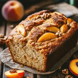 There’s something magical about the aroma of fresh bread wafting through your home, particularly when it carries the warm, inviting scent of cinnamon mingled with the sweetness of ripe peaches. This Easy Homemade Cinnamon Peach Bread recipe captures the essence of seasonal baking, allowing you to embrace the flavors of summer while enjoying a comforting treat that can be savored at any time of day. Whether you’re looking for a delightful breakfast option, an afternoon snack, or a satisfying dessert, this recipe fits the bill perfectly.