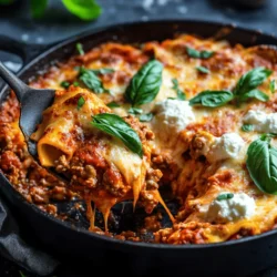 Pizza and lasagna are two beloved dishes that have captured the hearts and appetites of food lovers around the world. Each dish boasts its own unique qualities; pizza is celebrated for its crispy crust and customizable toppings, while lasagna is cherished for its rich layers of pasta, sauce, and melted cheese. The idea of merging these two culinary favorites into a single, hearty dish might sound like a dream come true for many. Enter the Pizza Lasagna Skillet Bake—a delightful fusion that brings the best elements of pizza and lasagna together in a convenient skillet format.