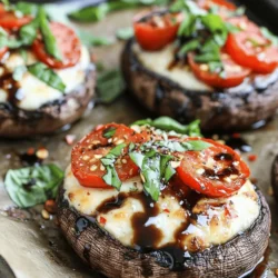 Caprese stuffed portobellos appeal to a broad range of palates, making them a perfect choice for a variety of occasions. Whether you're serving them as a main course for a vegetarian-friendly weeknight dinner or as an appetizer for a gathering with friends, these stuffed mushrooms are sure to impress. Their vibrant colors and fresh ingredients evoke the sunny landscapes of Italy, transporting your taste buds to a Mediterranean paradise.