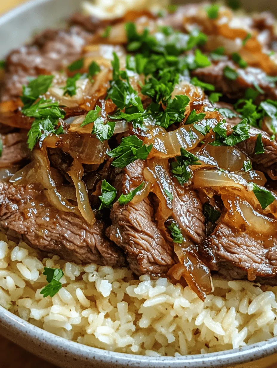 In the realm of comfort food, few dishes can rival the rich, hearty satisfaction of a well-prepared beef dish. Among these, Savory French Onion Beef Over Rice stands out as a perfect blend of flavors, textures, and aromas that can transform any ordinary meal into a delightful culinary experience. This dish marries the classic taste of French onion soup with tender beef, all served over a fluffy bed of rice, making it an ideal choice for a cozy family dinner or a comforting meal after a long day.