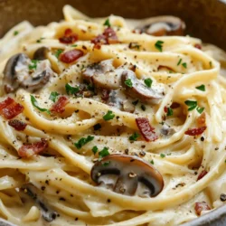 Creamy Bacon & Mushroom Pasta is a dish that tantalizes the taste buds and warms the heart. With its rich, velvety sauce that clings to perfectly cooked pasta, this recipe combines the savory, smoky flavor of bacon with the earthy tones of mushrooms, creating a harmonious balance that makes it irresistible. Whether you’re preparing a cozy weeknight dinner for the family or hosting a special occasion with friends, this dish promises to impress every palate at the table.