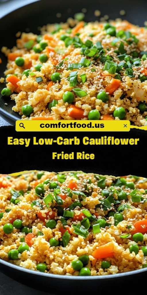 Looking for a delicious vegetarian lunch option thats also low-carb? This Easy Low-Carb Cauliflower Fried Rice is the perfect answer, packing in vibrant flavors and essential nutrients without the extra carbs. Quick to prepare and satisfying, it makes for a delightful meal that leaves you feeling light and energized. Check out more at therecipes! LowCarb VegetarianLunch HealthyEating CauliflowerRice QuickMeals MealPrep HealthyRecipes
