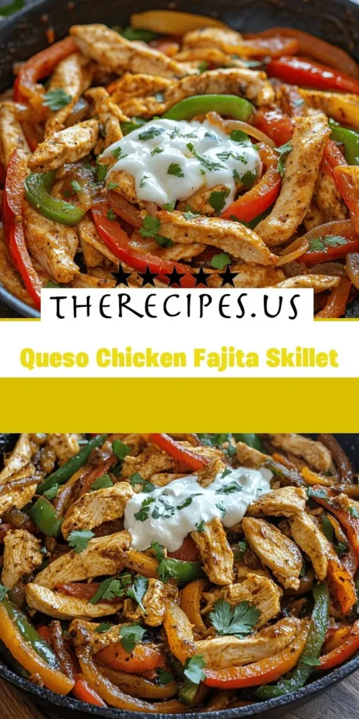 Looking for healthy lunch ideas that the whole family will love? This Queso Chicken Fajita Skillet combines lean chicken, vibrant bell peppers, and a creamy cheese sauce, making it a delicious and nutritious choice for busy days. Perfect for rolling up in tortillas or serving over rice, this meal will quickly become a family favorite. Check out therecipes for more delicious inspiration! HealthyLunchIdeas FamilyFriendlyLunch SkilletMeals EasyRecipes DinnerInspiration MealPrep QuickAndHealthy