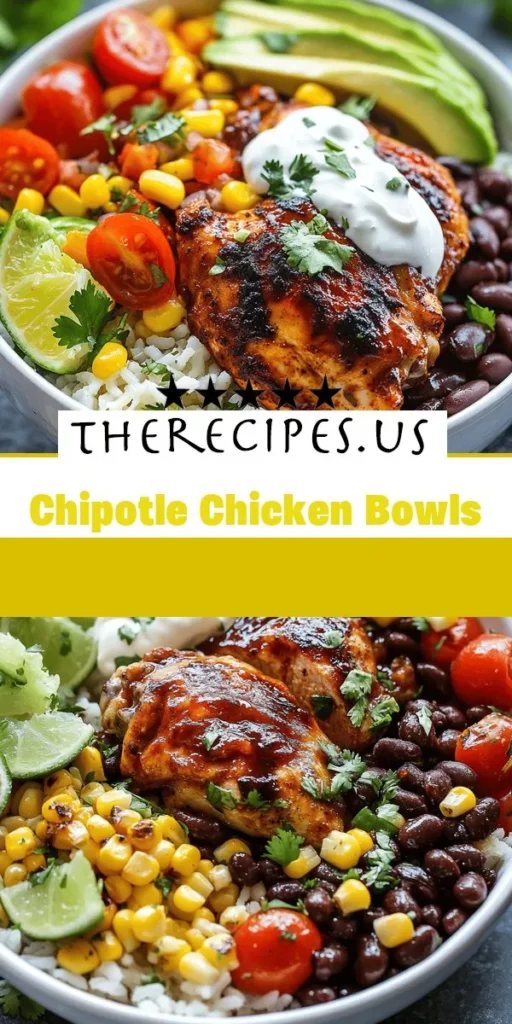 Elevate your lunchtime routine with these spicy chipotle chicken bowls, featuring tender marinated chicken thighs and a delightful mix of protein-packed black beans and fresh veggies. This low-carb lunch option is not only nourishing but bursting with flavor, making it the perfect choice for a satisfying meal. Discover the full recipe at therecipes! LowCarbLunch ProteinPacked HealthyEats MealPrep BowlMeal Flavorful EasyRecipes
